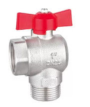 Seal Brass Gas Valve Liquid Flow Control Chrome Plated Handle