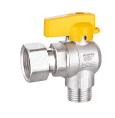 PN16 Brass Gas Valve M F Connection  1/2'' Elbow With Iron Handle